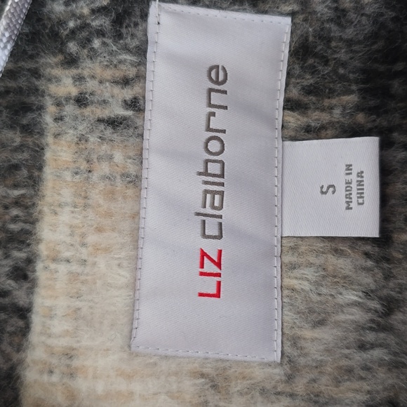 LIZ CLAIBORNE WOMEN'S BLACK, BEIGE AND WHITE COAT SIZE SMALL - Picture 3 of 16